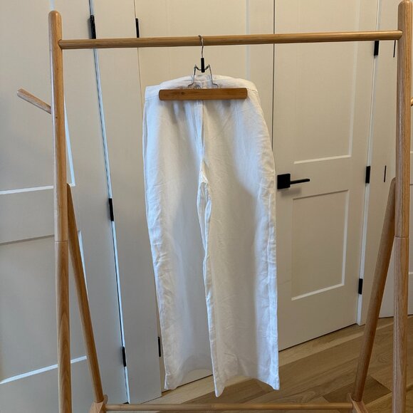 H&M White Linen Wide Leg Pants NWT Size US 4 - Picture 5 of 6